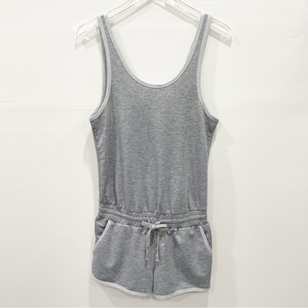 Fabletics Lounge Romper One Piece Athleisure Heather Grey V-Back X-Small